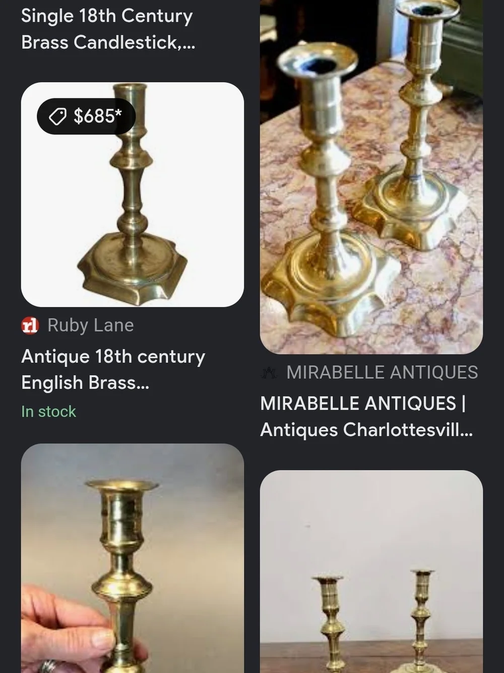 Antique Brass Candle Holder Gold Candlesticks